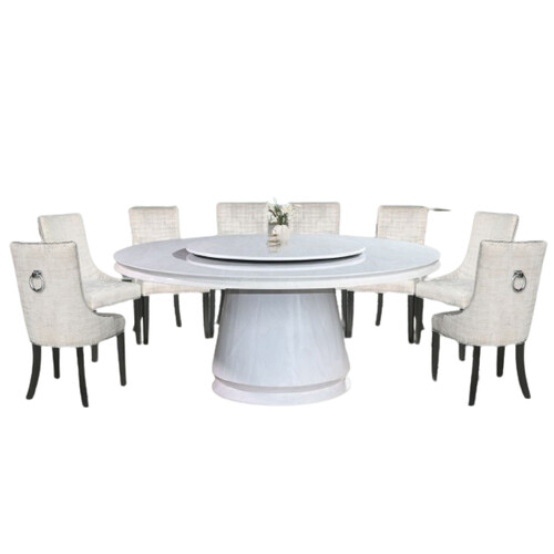 SM18 (1.6M)+MJ99-3 (H31128-3) DINING SET WITH TURN TABLE(1+8)
